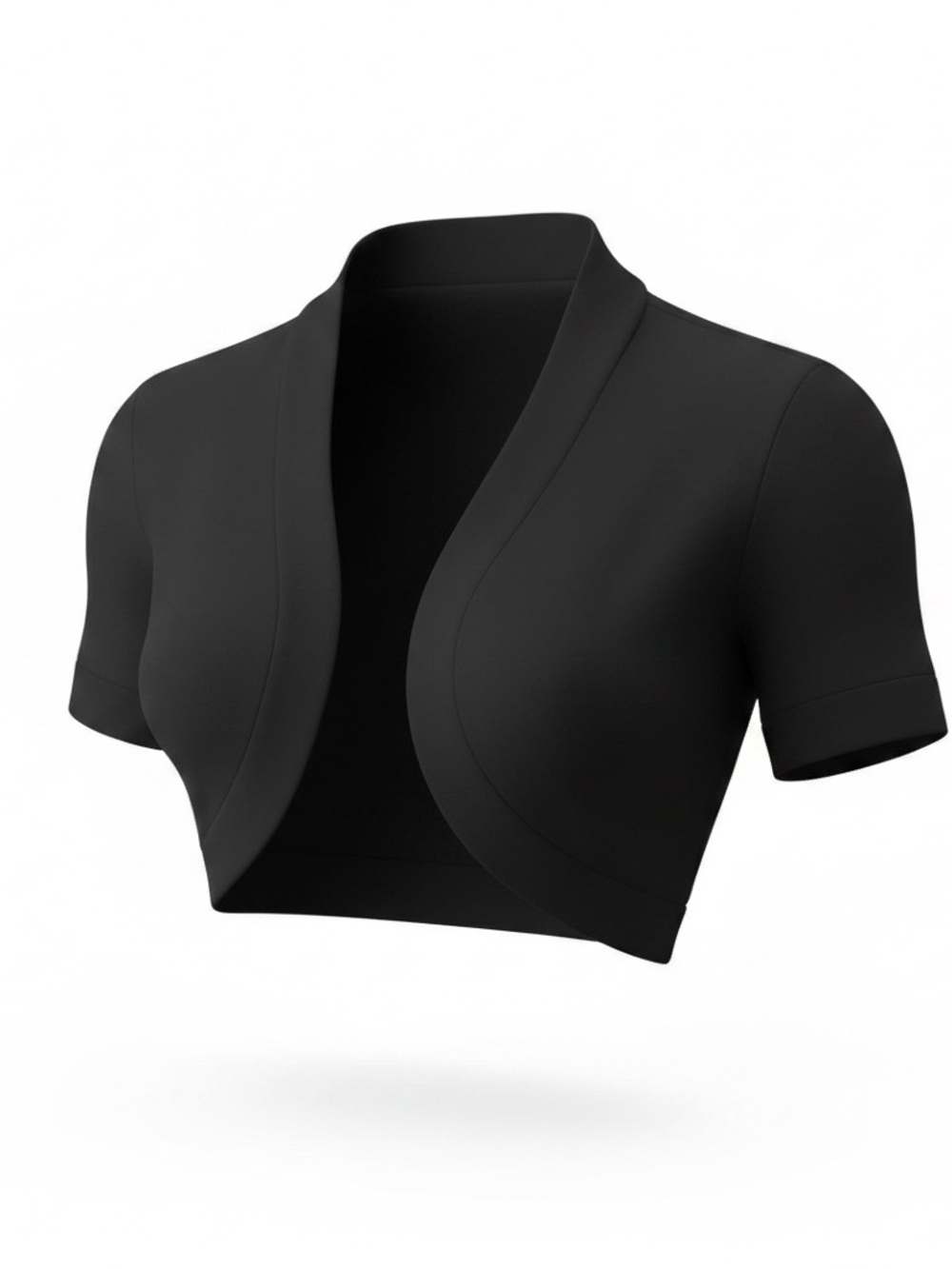 B. Smart Black Short Sleeve Crop Bolero